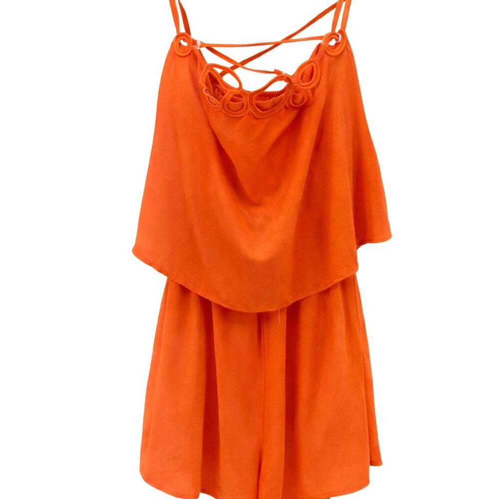 Bebe Girls Romper - Orange Adorable - Size 14
